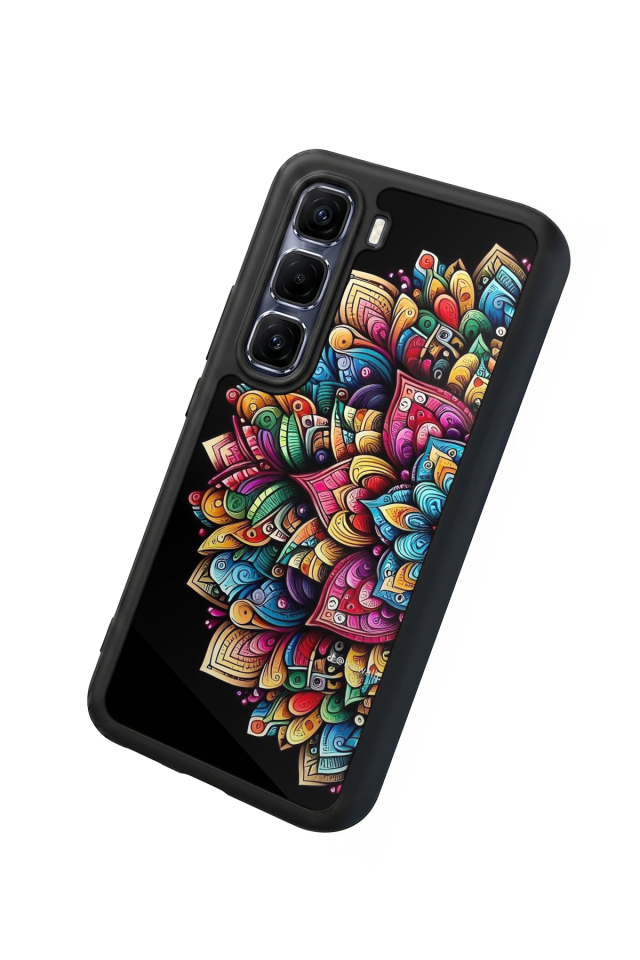 Infinix Hot 60 Pro Plus Uyumlu Mandala Tasarımlı Glossy Premium Kılıf