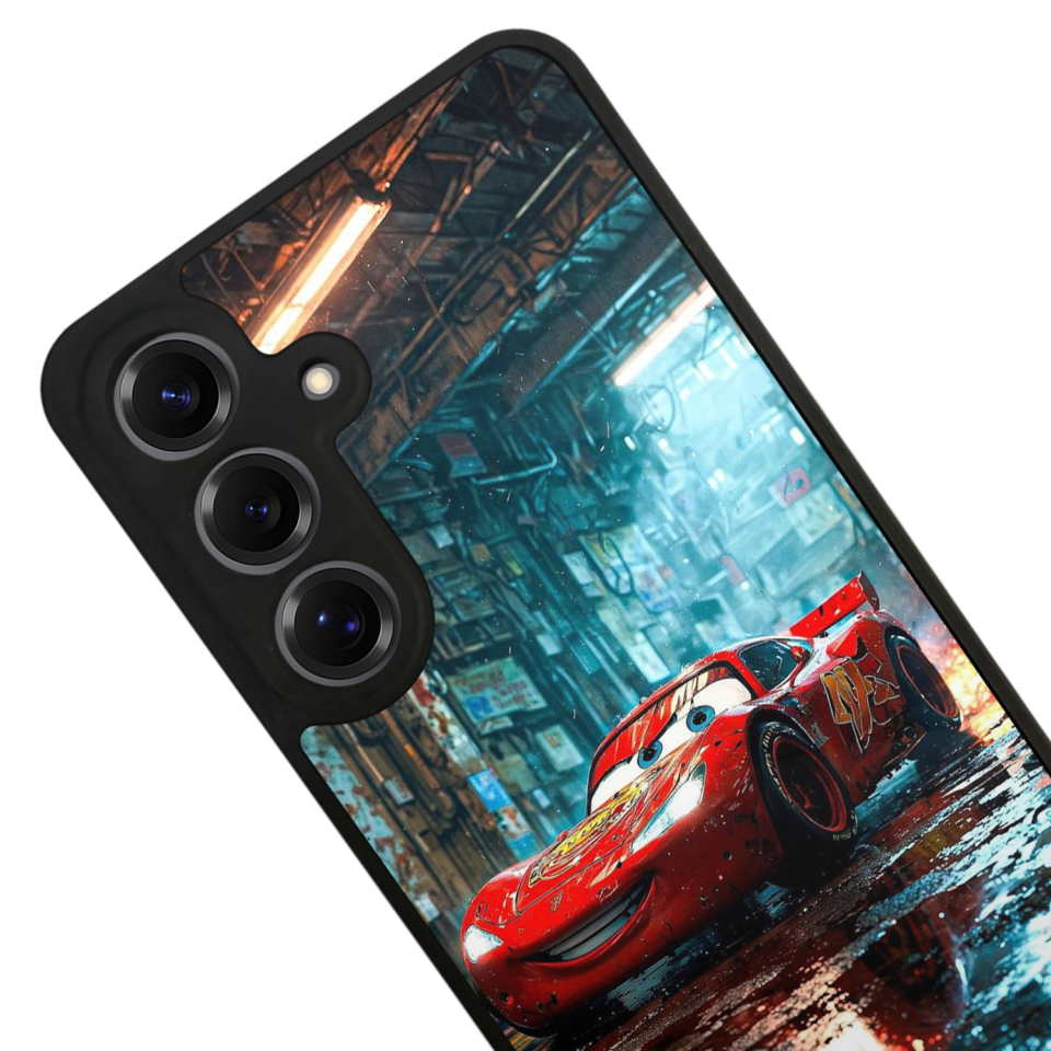 Samsung Galaxy S25 Uyumlu Şimsek McQueen Tasarımlı Glossy Premium Kılıf