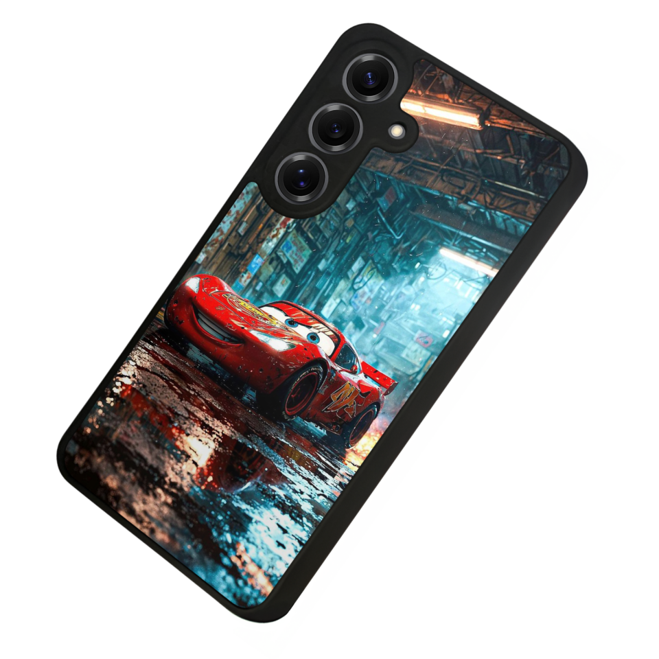 Samsung Galaxy S25 Uyumlu Şimsek McQueen Tasarımlı Glossy Premium Kılıf