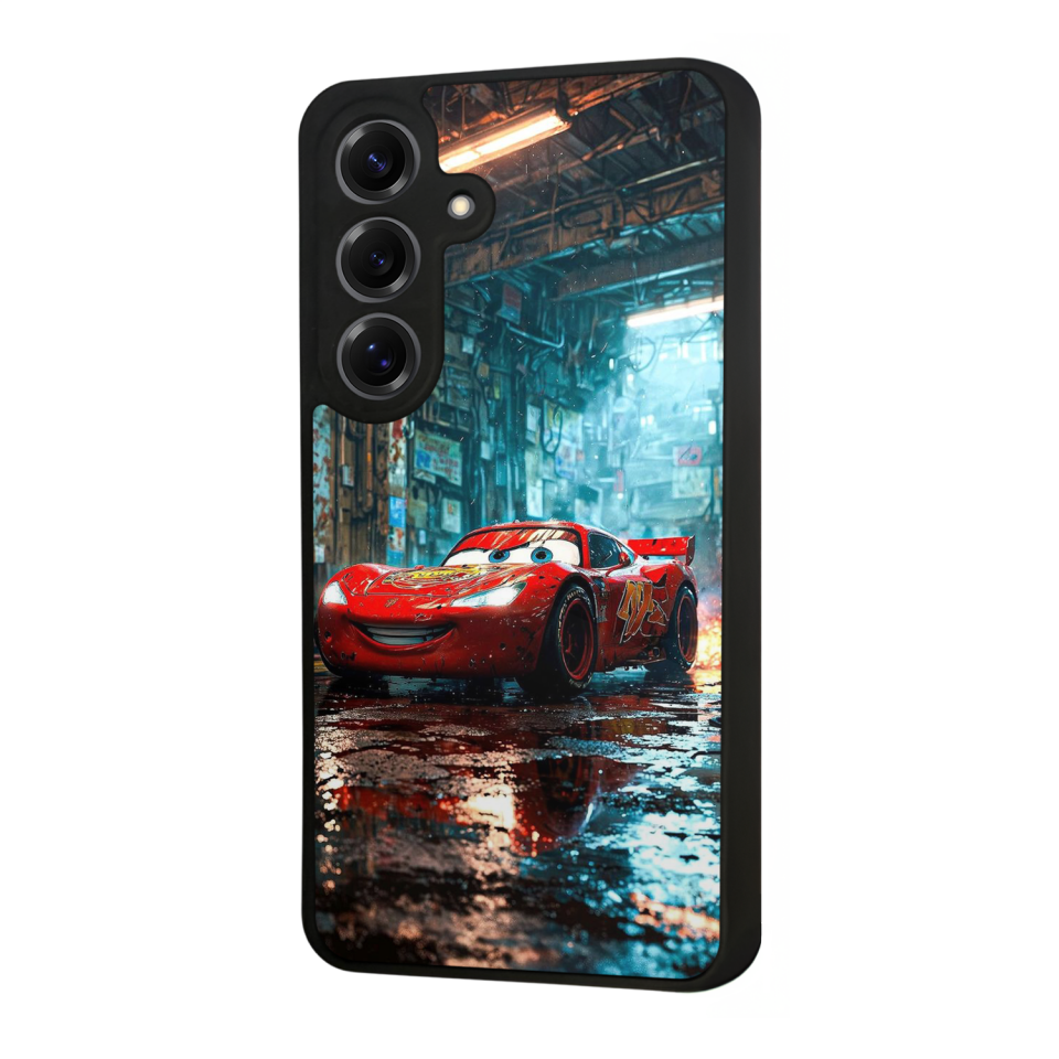 Samsung Galaxy S25 Uyumlu Şimsek McQueen Tasarımlı Glossy Premium Kılıf