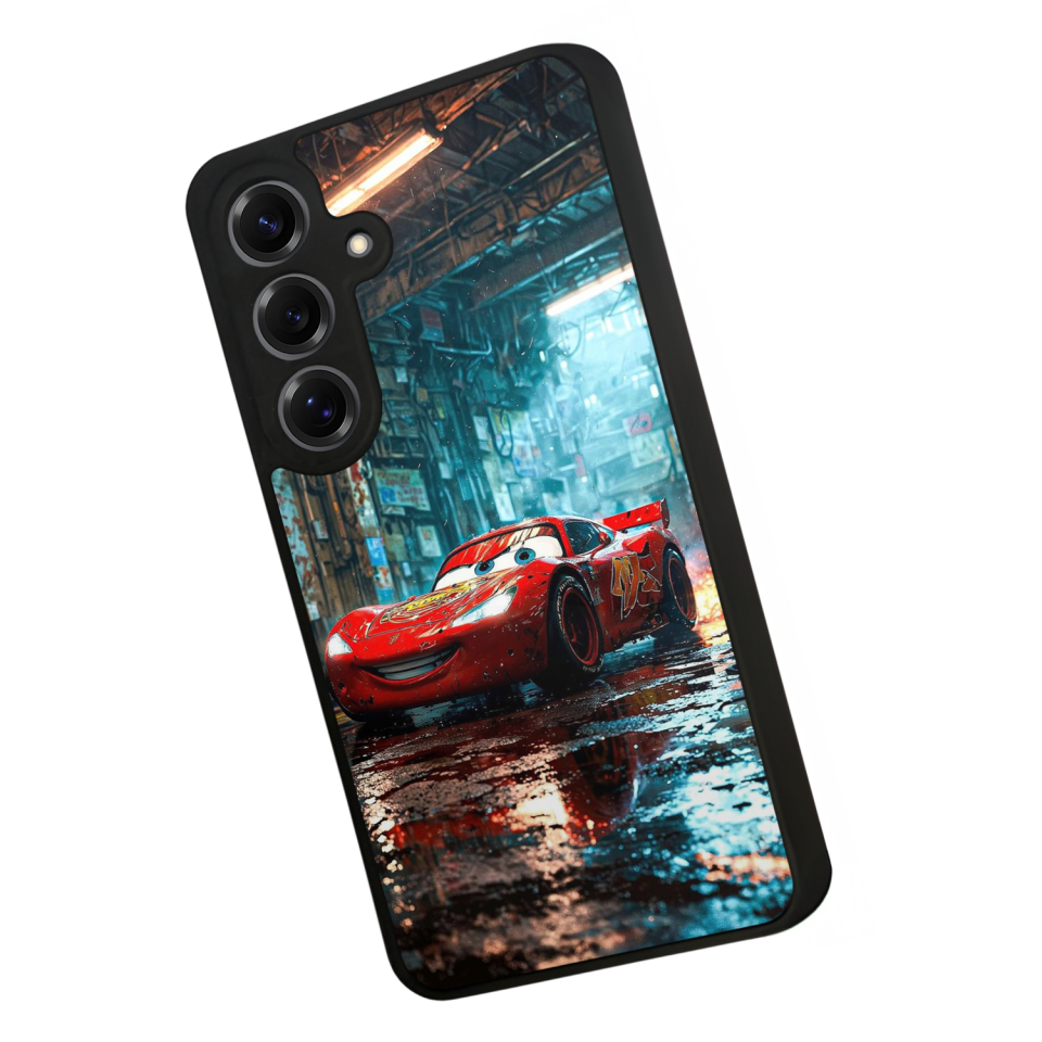 Samsung Galaxy S25 Uyumlu Şimsek McQueen Tasarımlı Glossy Premium Kılıf