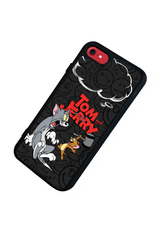 iPhone 8 Uyumlu Tom And Jerry Tasarımlı Glossy Premium Kılıf