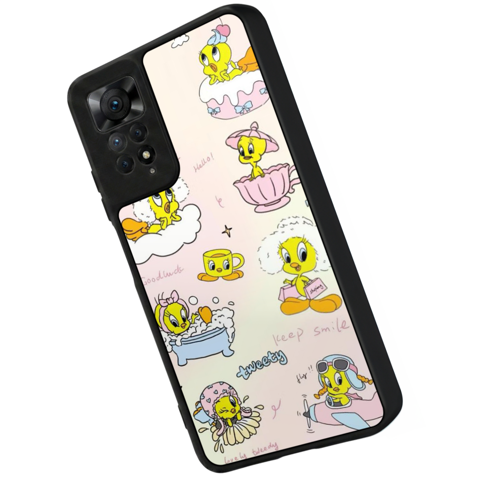 Xiaomi Redmi Note 12 Pro Uyumlu Tweety Tasarımlı Glossy Premium Kılıf
