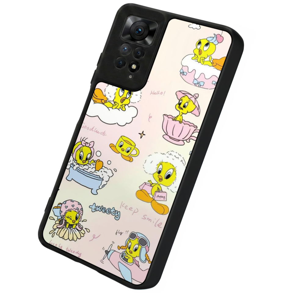 Xiaomi Redmi Note 12 Pro Uyumlu Tweety Tasarımlı Glossy Premium Kılıf