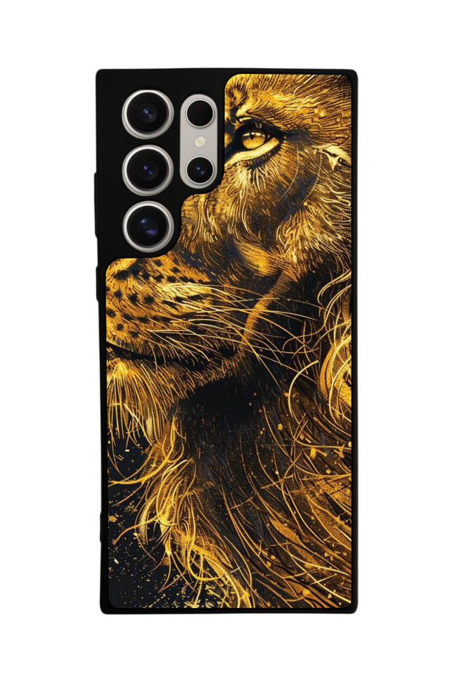 Samsung Galaxy S23 Ultra Uyumlu Aslan Tasarımlı Glossy Premium Kılıf