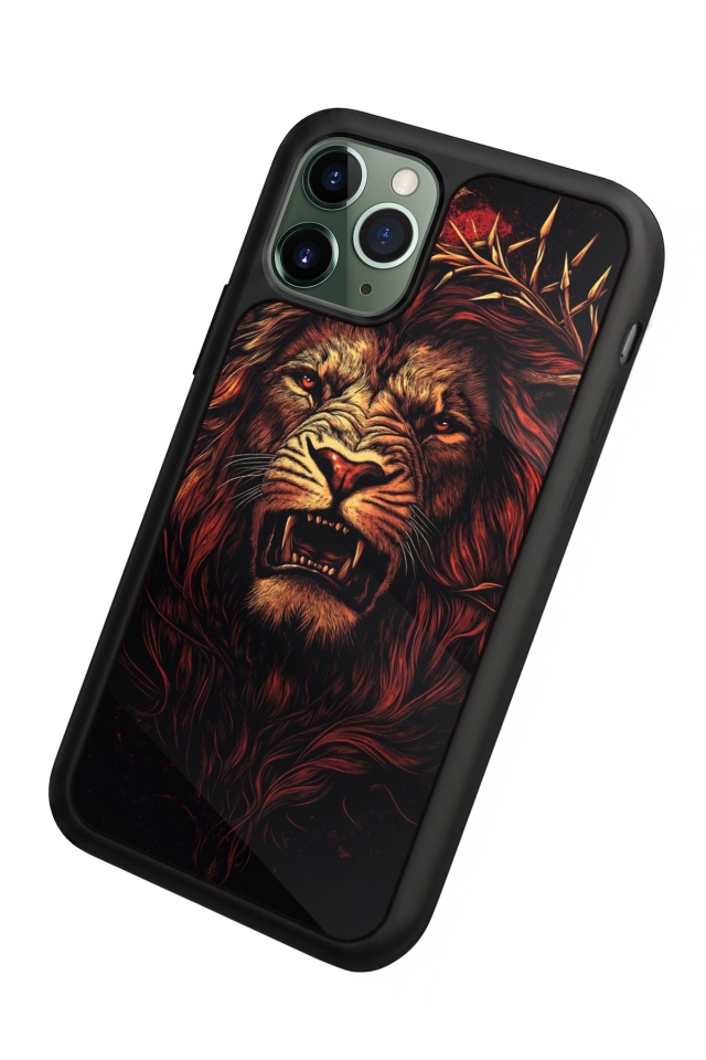 iPhone 11 Pro Uyumlu Aslan Tasarımlı Glossy Premium Kılıf
