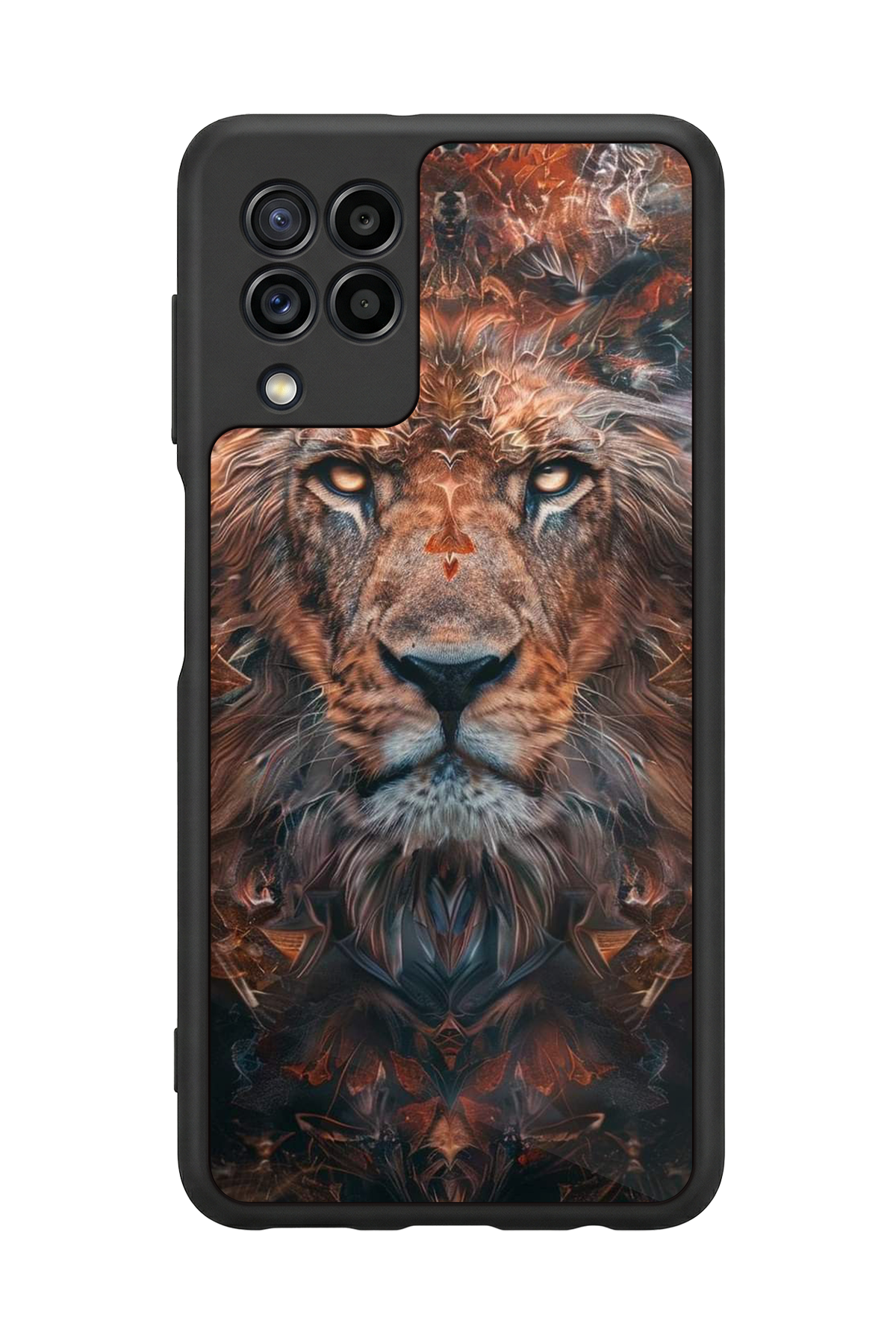 Samsung Galaxy M22 Uyumlu Aslan Tasarımlı Glossy Premium Kılıf