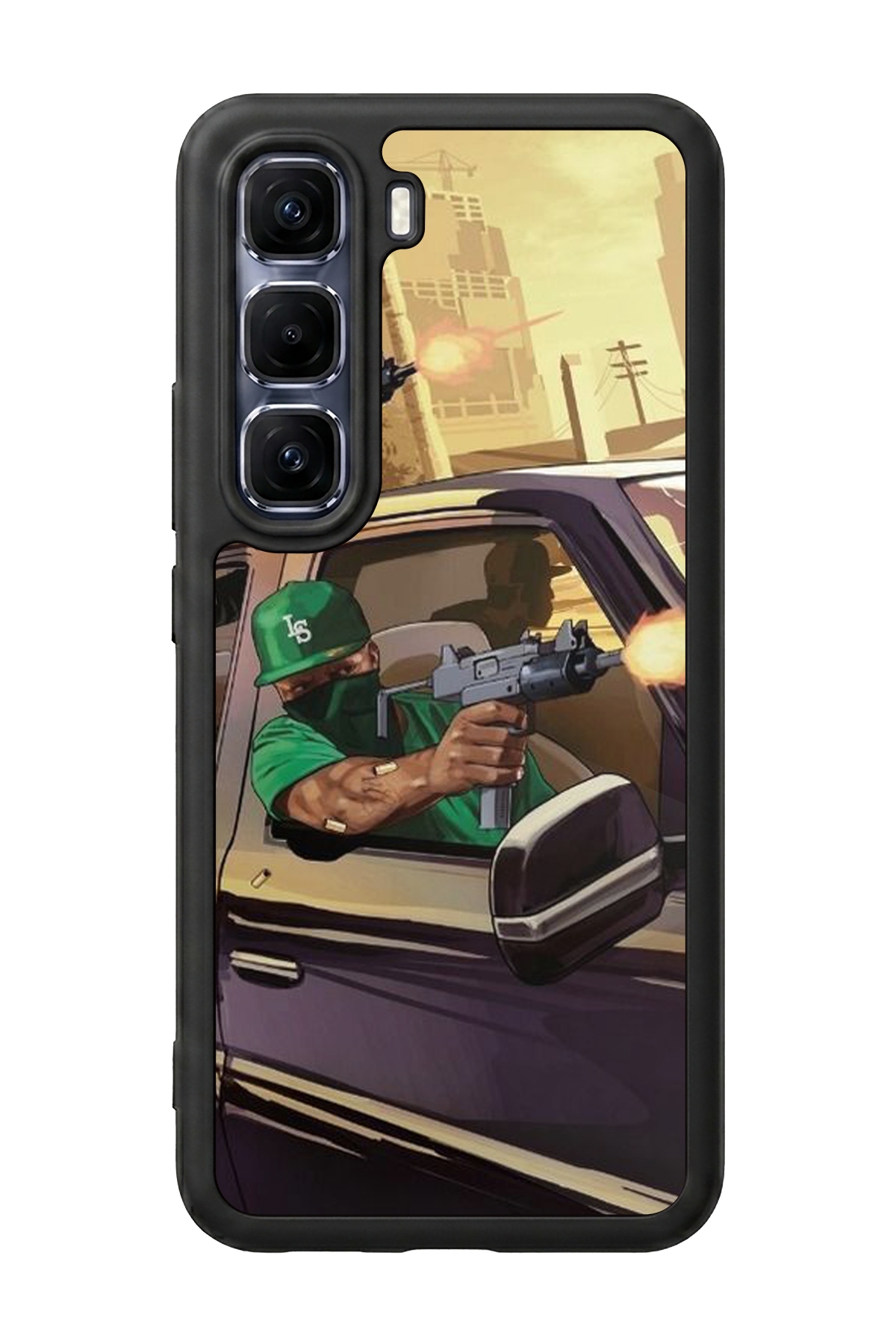 Infinix Hot 60 Pro Plus Uyumlu GTA Tasarımlı Glossy Premium Kılıf