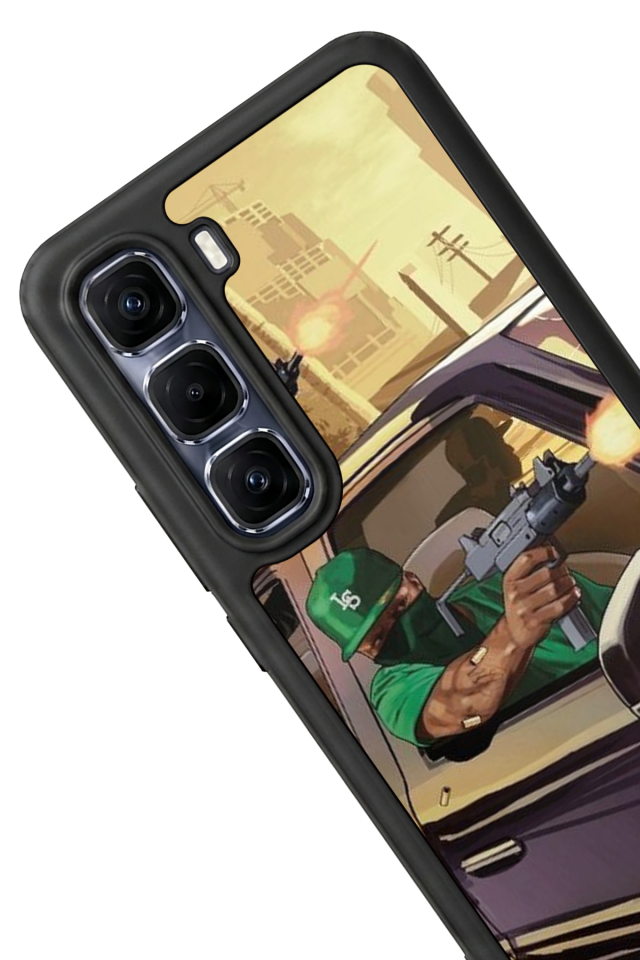 Infinix Hot 60 Pro Plus Uyumlu GTA Tasarımlı Glossy Premium Kılıf