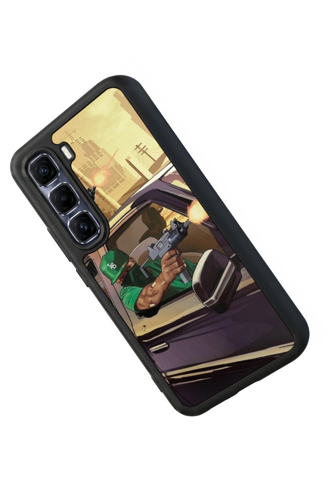 Infinix Hot 60 Pro Plus Uyumlu GTA Tasarımlı Glossy Premium Kılıf