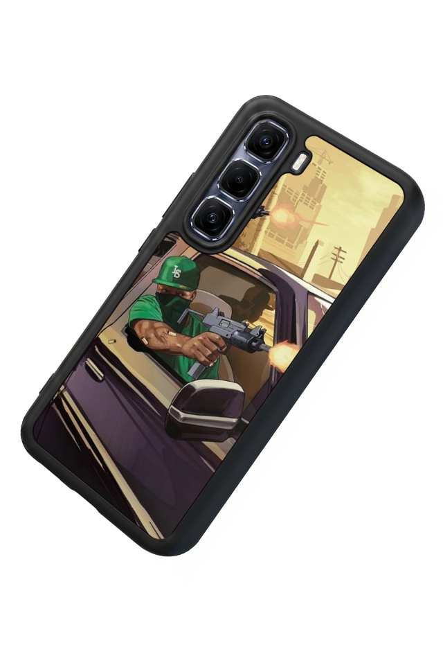 Infinix Hot 60 Pro Plus Uyumlu GTA Tasarımlı Glossy Premium Kılıf