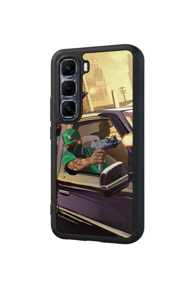 Infinix Hot 60 Pro Plus Uyumlu GTA Tasarımlı Glossy Premium Kılıf