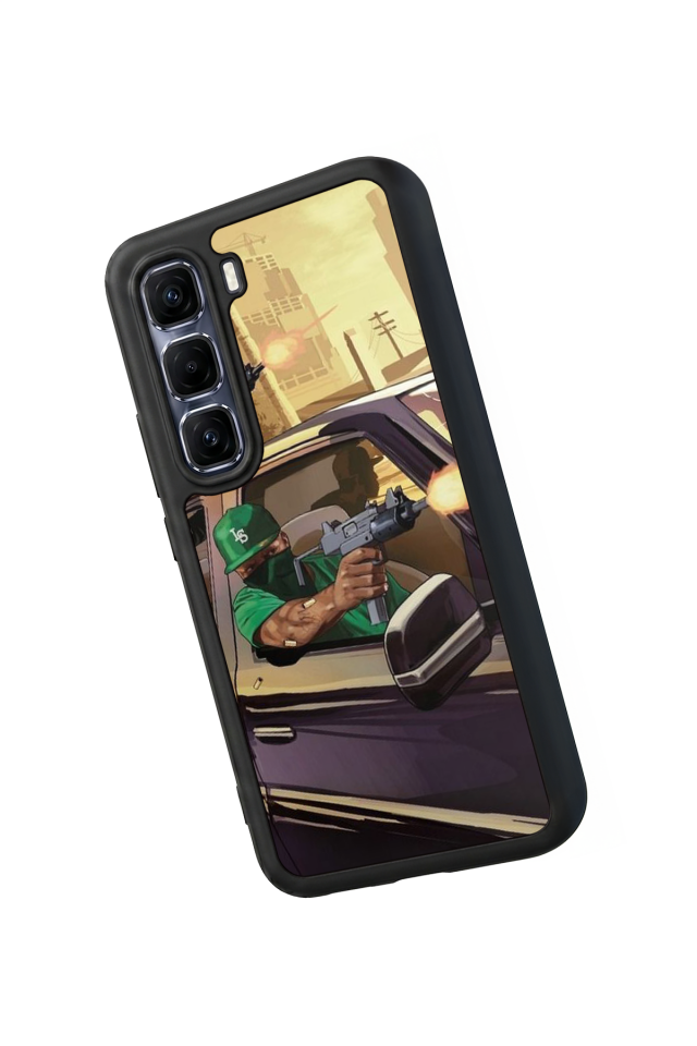Infinix Hot 60 Pro Plus Uyumlu GTA Tasarımlı Glossy Premium Kılıf