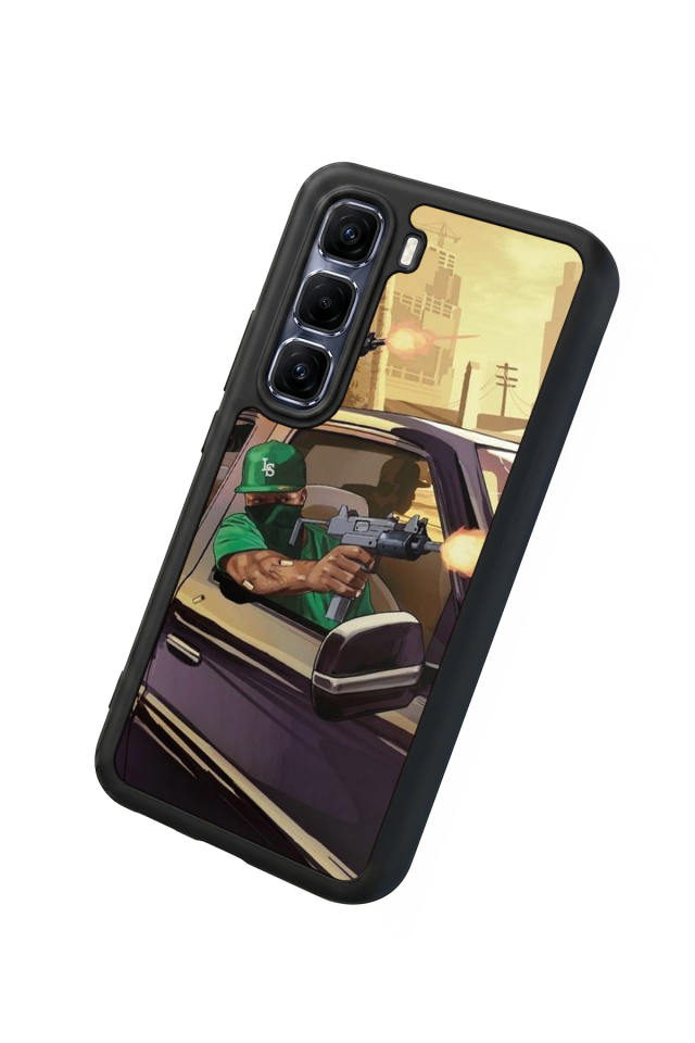Infinix Hot 60 Pro Plus Uyumlu GTA Tasarımlı Glossy Premium Kılıf