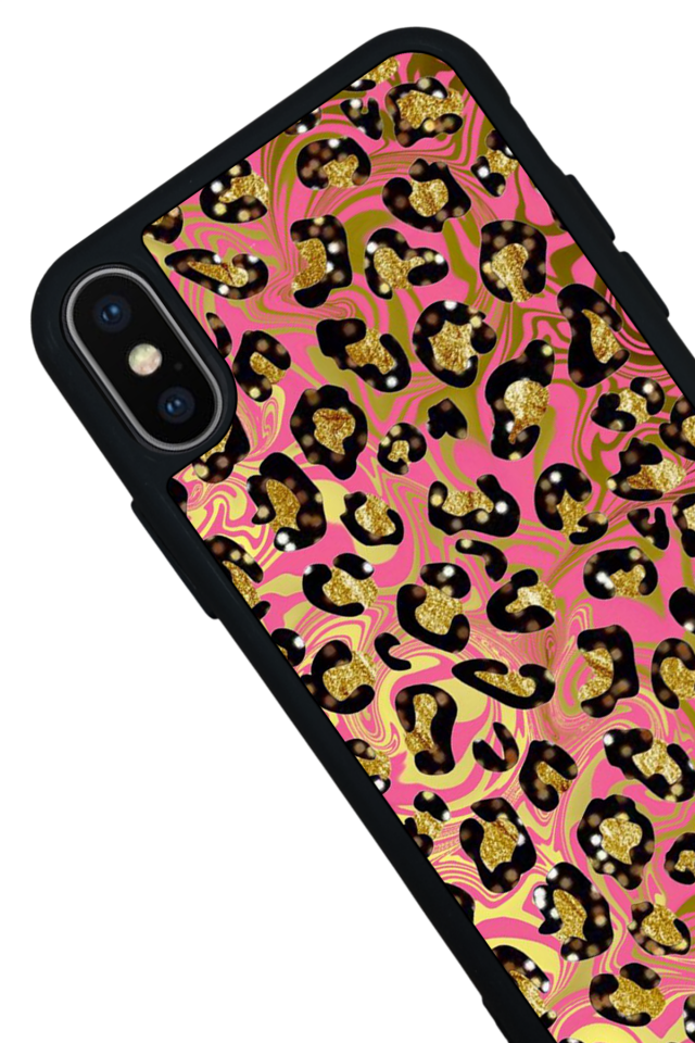 iPhone XS Max Uyumlu Hologram Leopar Tasarımlı Glossy Premium Kılıf