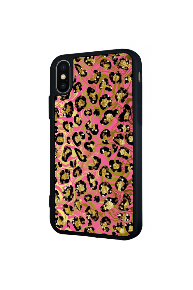 iPhone XS Max Uyumlu Hologram Leopar Tasarımlı Glossy Premium Kılıf