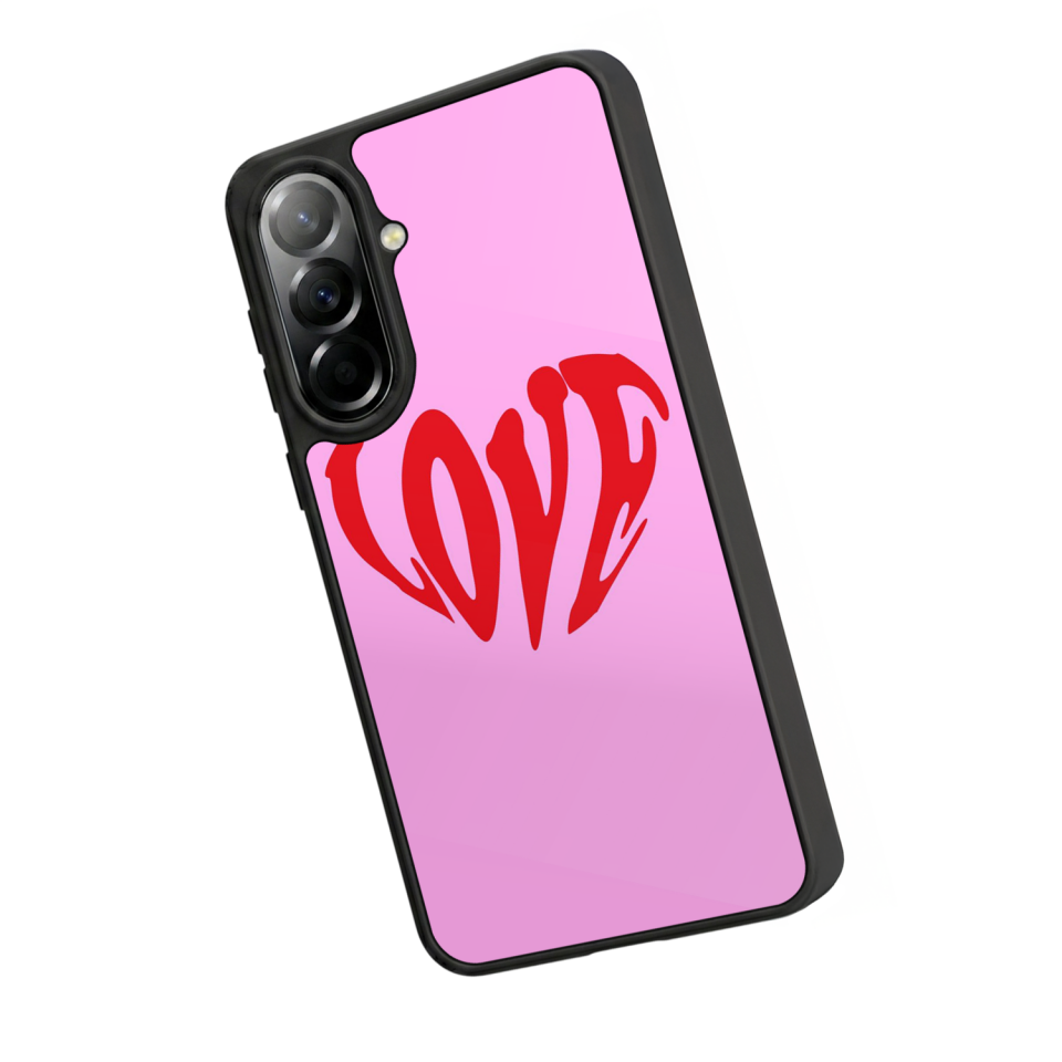 Samsung Galaxy A57 Uyumlu Kalp Love Tasarımlı Glossy Premium Kılıf