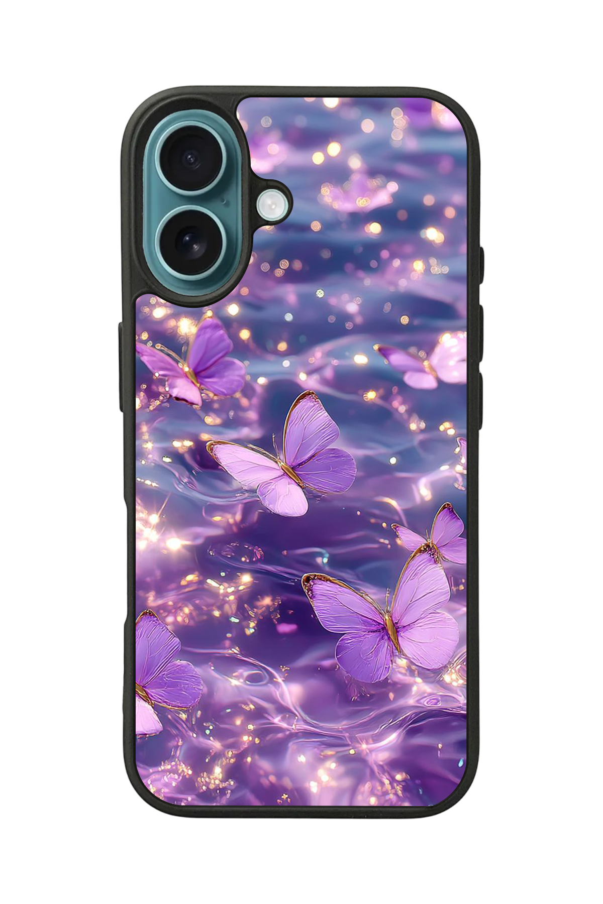 iPhone 16 Uyumlu Kelebek Tasarımlı Glossy Premium Kılıf
