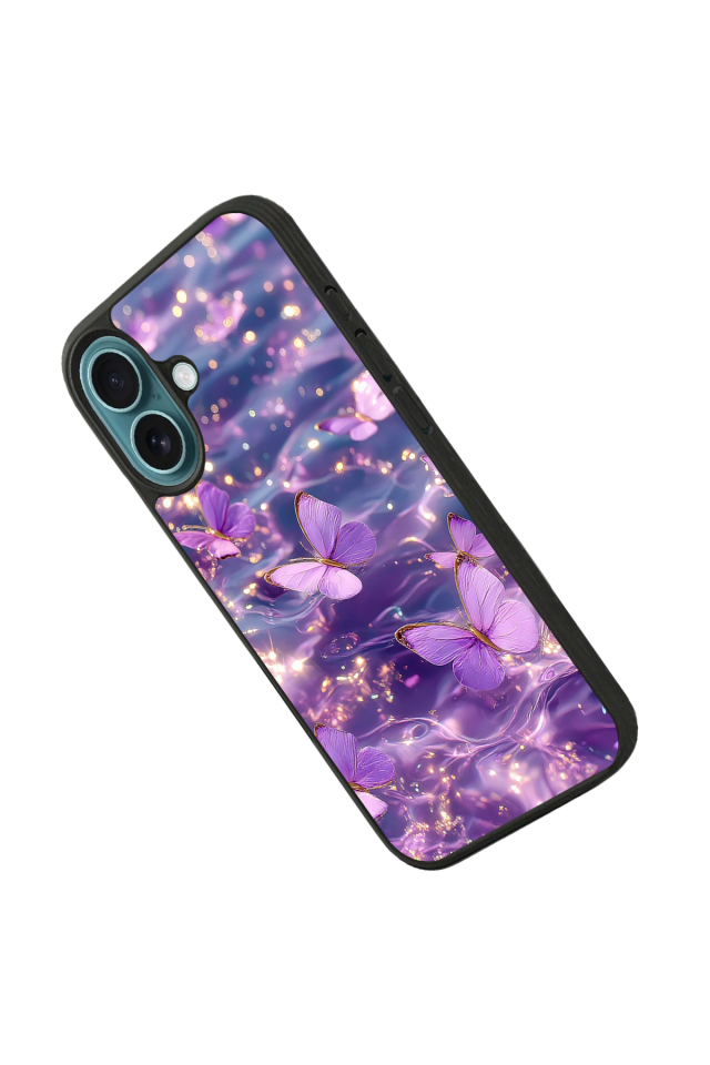 iPhone 16 Uyumlu Kelebek Tasarımlı Glossy Premium Kılıf