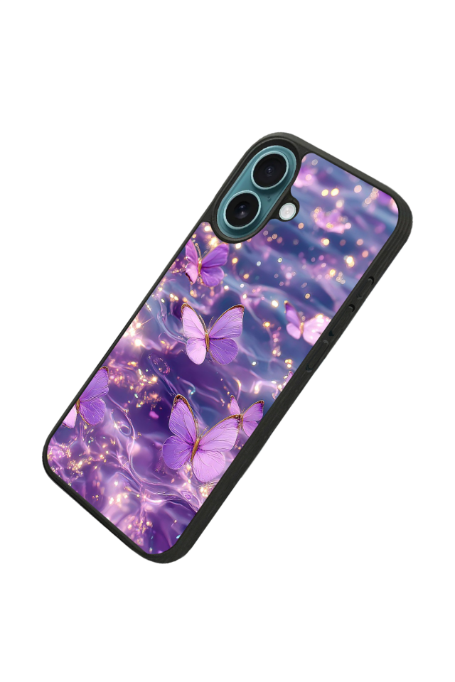 iPhone 16 Uyumlu Kelebek Tasarımlı Glossy Premium Kılıf
