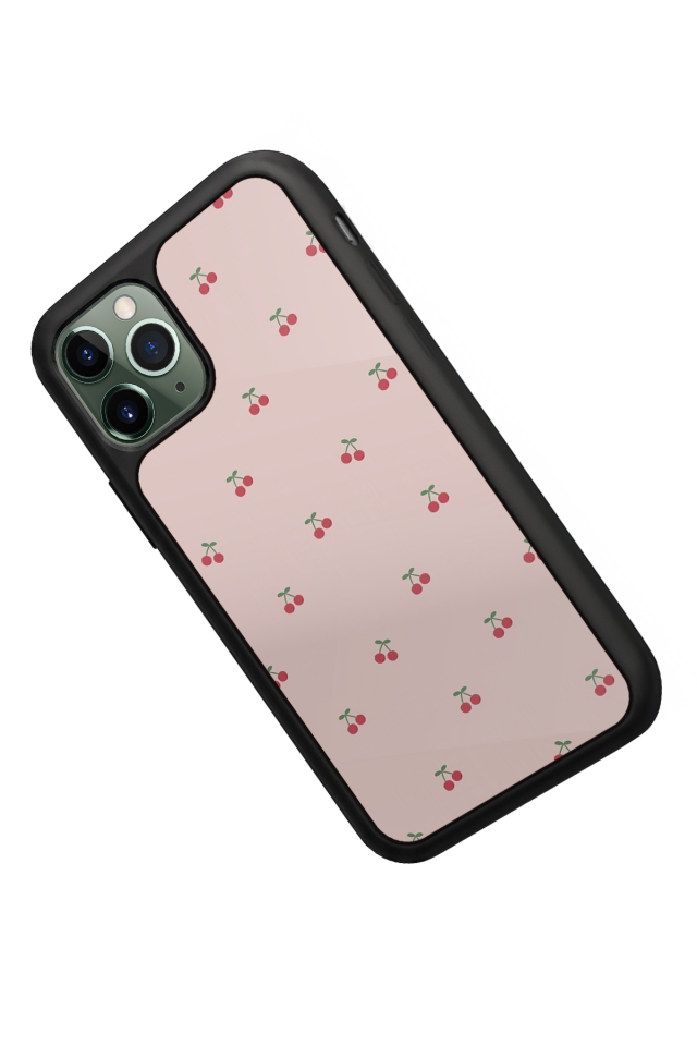 iPhone 11 Pro Max Uyumlu Kiraz Tasarımlı Glossy Premium Kılıf