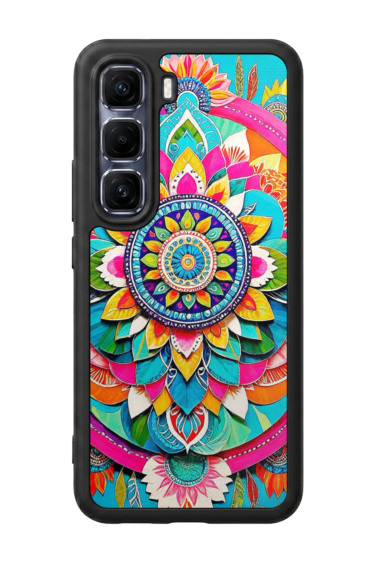 Infinix Hot 60 Pro Plus Uyumlu Mandala Tasarımlı Glossy Premium Kılıf