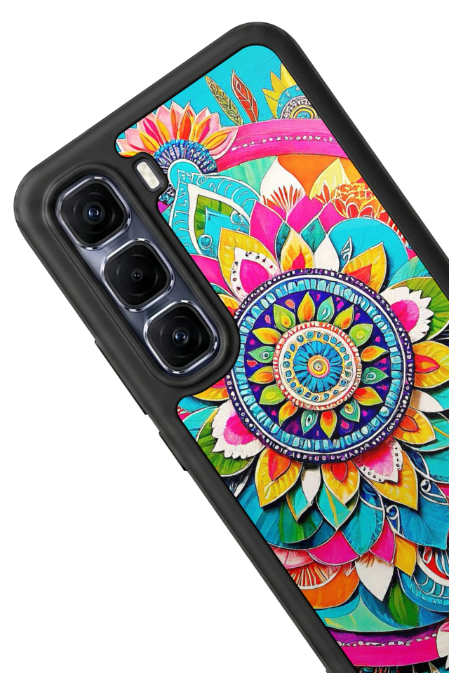 Infinix Hot 60 Pro Plus Uyumlu Mandala Tasarımlı Glossy Premium Kılıf