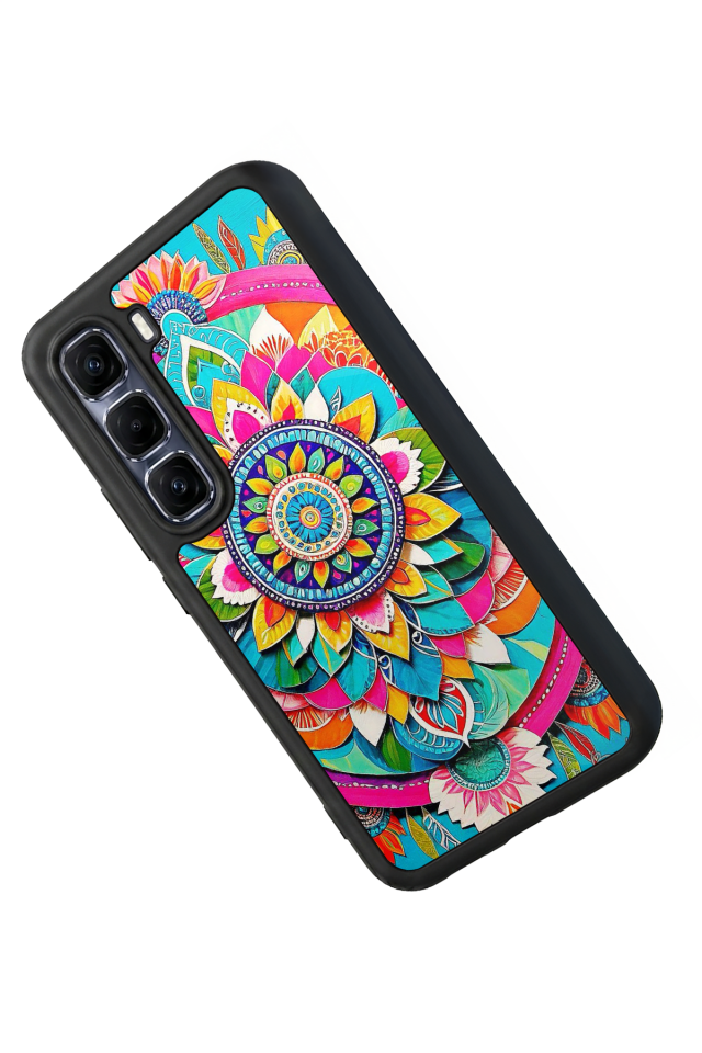 Infinix Hot 60 Pro Plus Uyumlu Mandala Tasarımlı Glossy Premium Kılıf