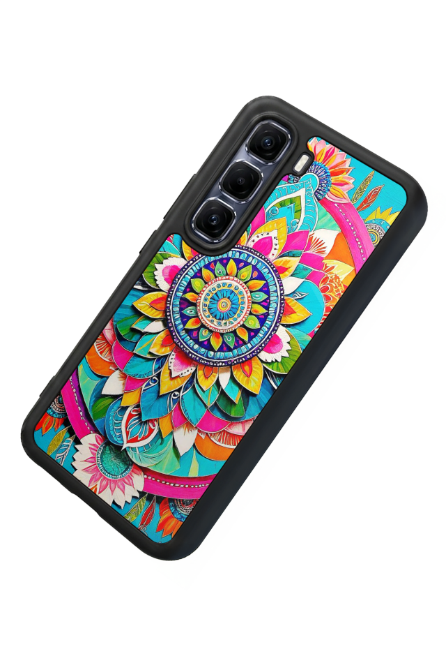 Infinix Hot 60 Pro Plus Uyumlu Mandala Tasarımlı Glossy Premium Kılıf