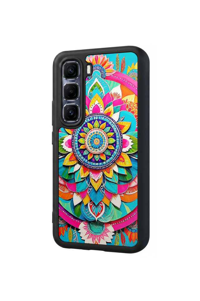 Infinix Hot 60 Pro Plus Uyumlu Mandala Tasarımlı Glossy Premium Kılıf