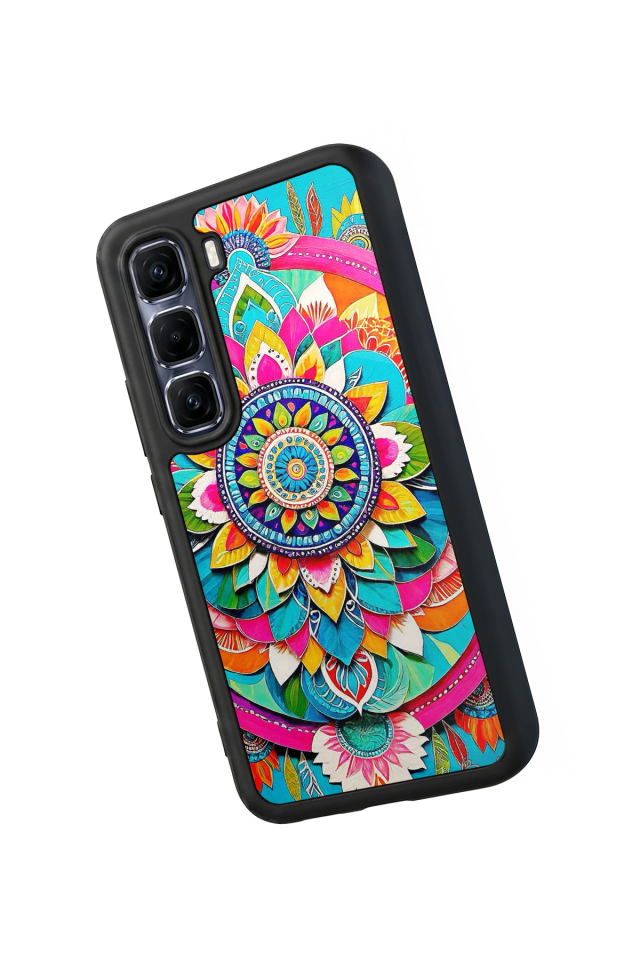 Infinix Hot 60 Pro Plus Uyumlu Mandala Tasarımlı Glossy Premium Kılıf