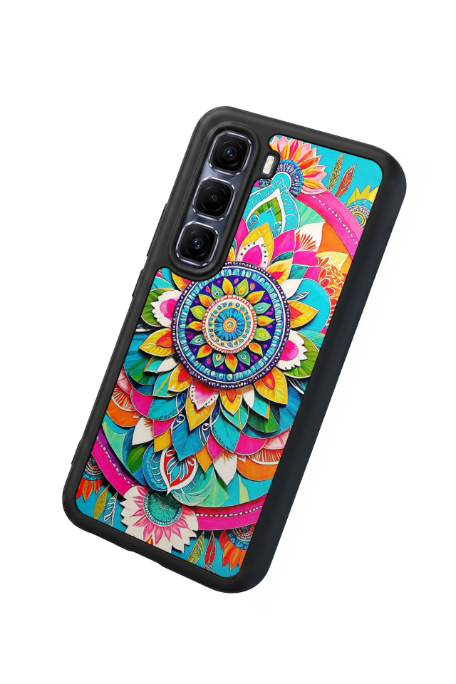 Infinix Hot 60 Pro Plus Uyumlu Mandala Tasarımlı Glossy Premium Kılıf