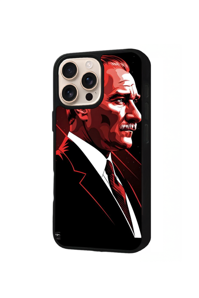 iPhone 16 Pro Uyumlu Mustafa Kemal Ataturk Tasarımlı Glossy Premium Kılıf