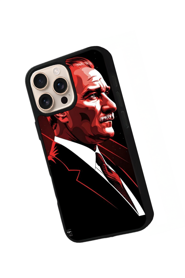 iPhone 16 Pro Uyumlu Mustafa Kemal Ataturk Tasarımlı Glossy Premium Kılıf