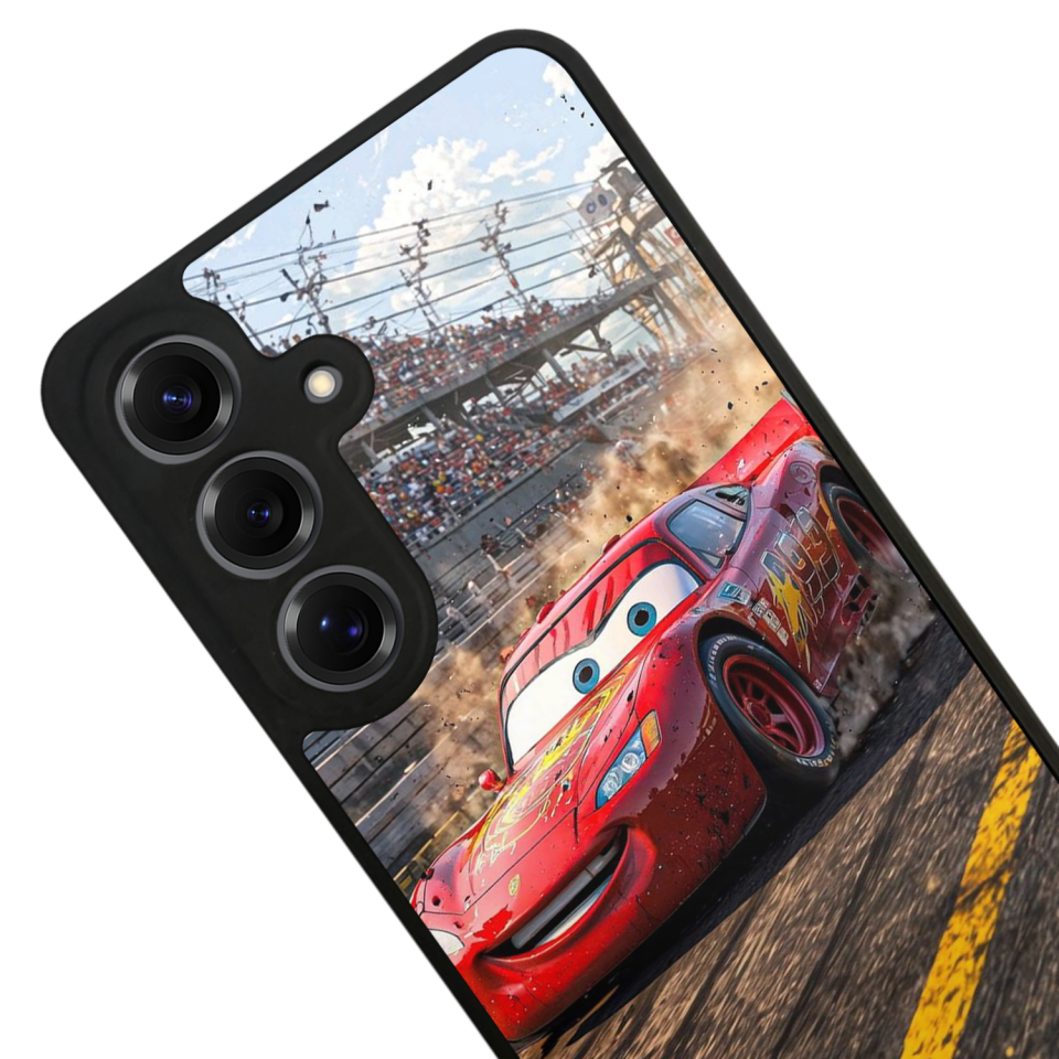 Samsung Galaxy S25 Uyumlu Şimsek McQueen Tasarımlı Glossy Premium Kılıf