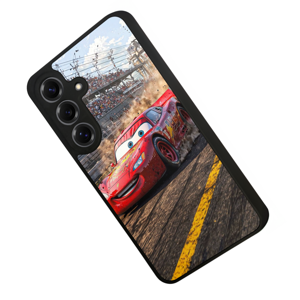 Samsung Galaxy S25 Uyumlu Şimsek McQueen Tasarımlı Glossy Premium Kılıf