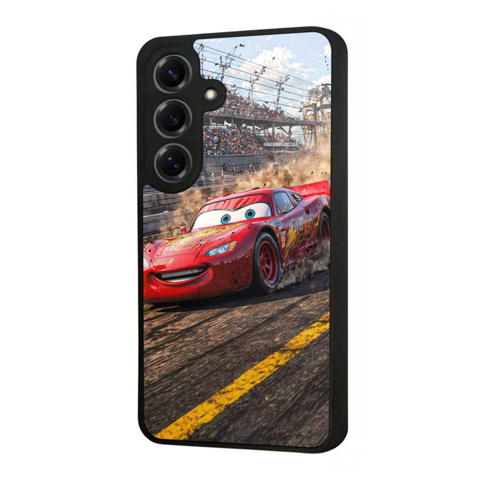 Samsung Galaxy S25 Uyumlu Şimsek McQueen Tasarımlı Glossy Premium Kılıf