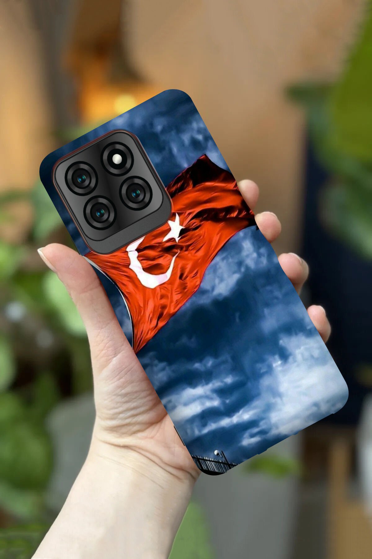 Reeder S71 Uyumlu Kamera Korumalı Türk Bayrağı Desenli HD Baskılı Silikon Kılıf