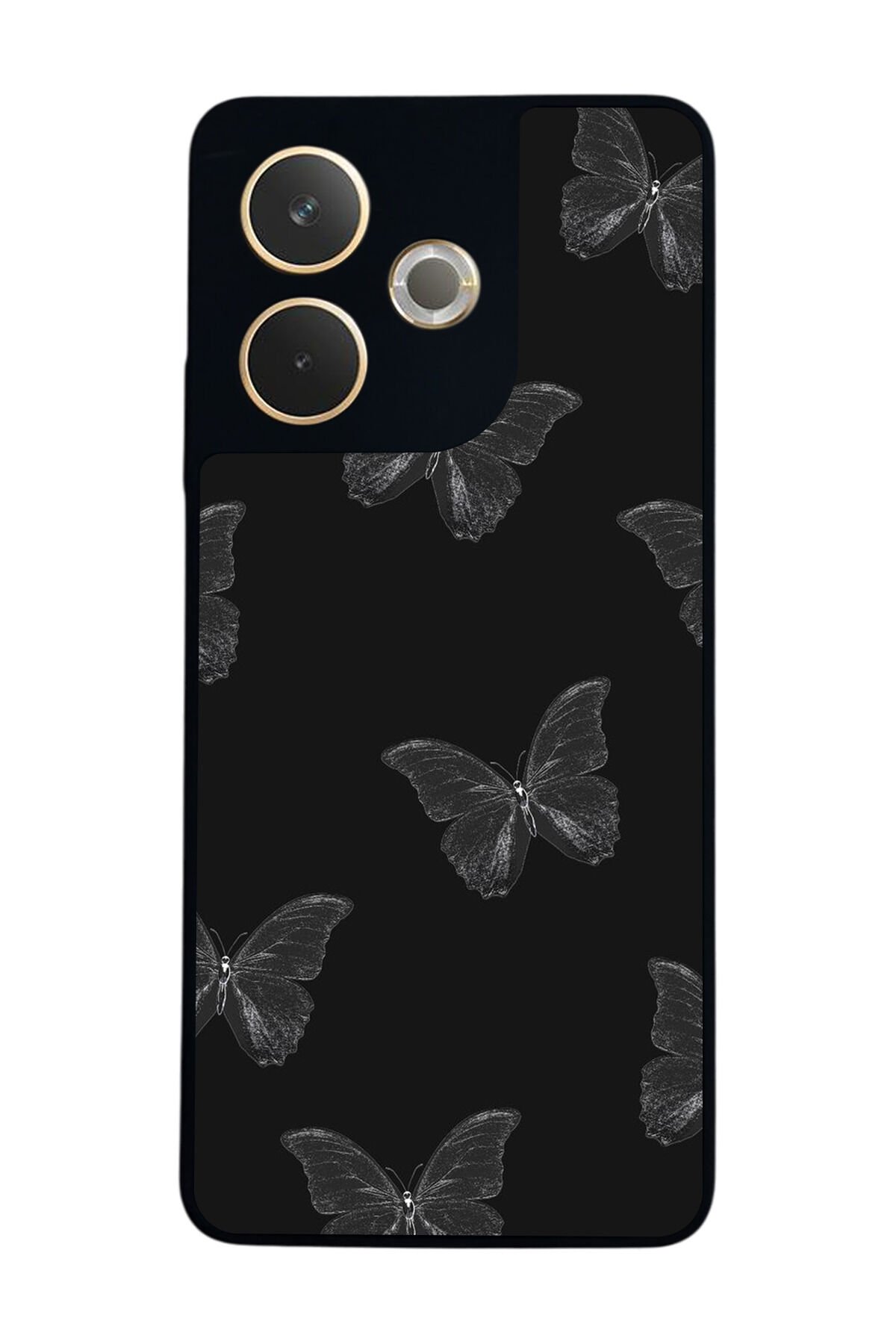 Oppo A5 Pro Uyumlu Kelebek Tasarımlı Glossy Premium Kılıf