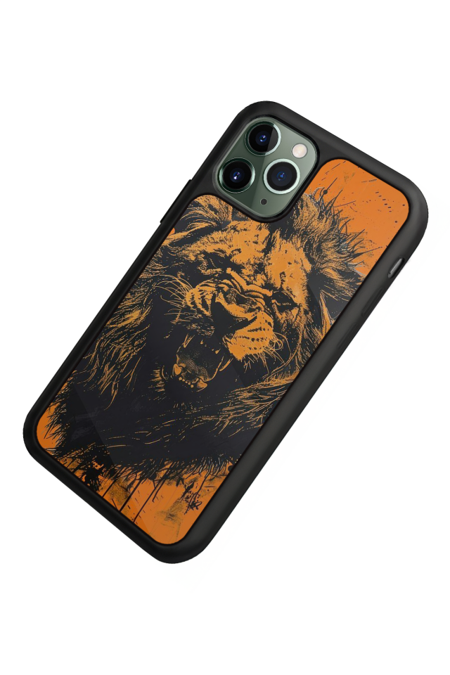 iPhone 11 Pro Uyumlu Aslan Tasarımlı Glossy Premium Kılıf