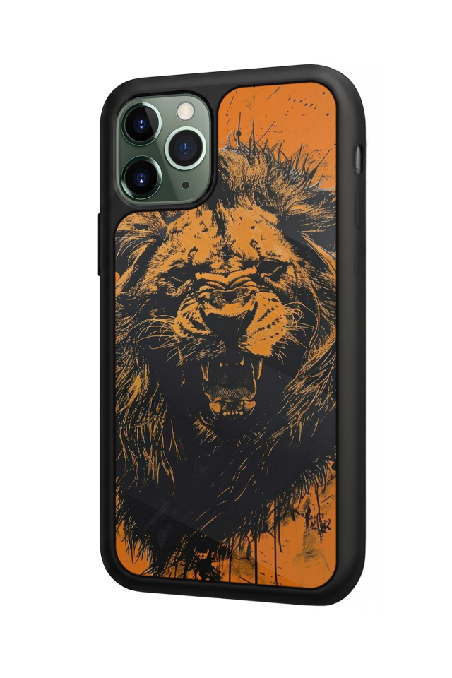 iPhone 11 Pro Uyumlu Aslan Tasarımlı Glossy Premium Kılıf