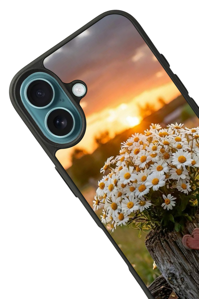 iPhone 16 Plus Uyumlu Cicek Tasarımlı Glossy Premium Kılıf