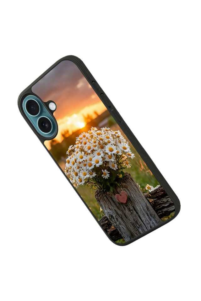 iPhone 16 Plus Uyumlu Cicek Tasarımlı Glossy Premium Kılıf