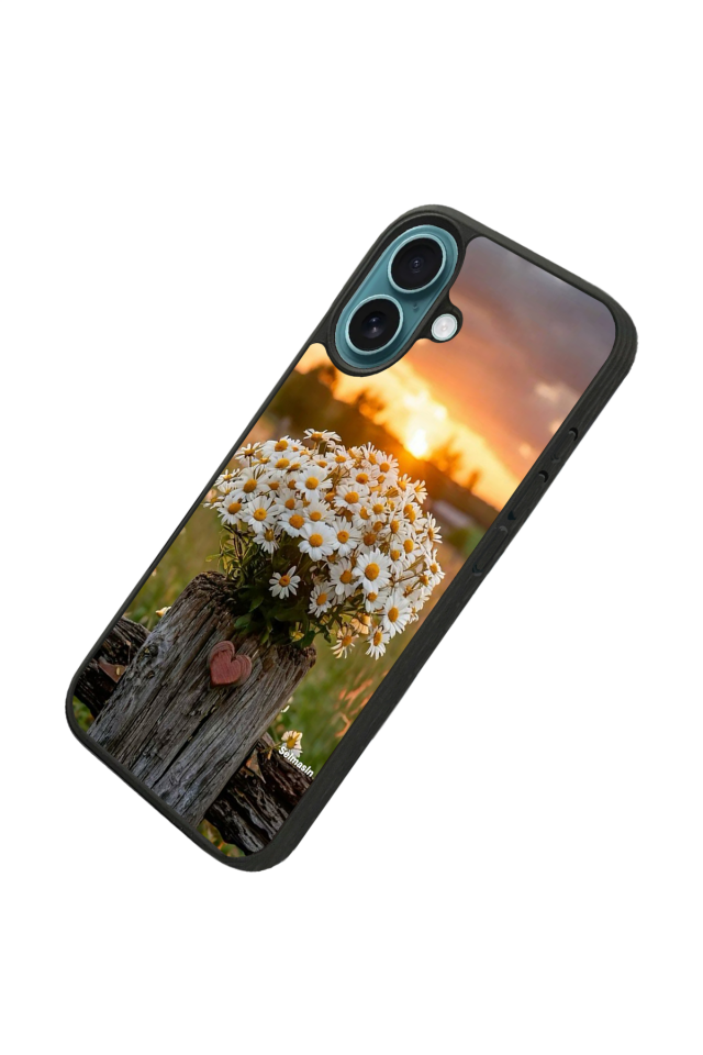 iPhone 16 Plus Uyumlu Cicek Tasarımlı Glossy Premium Kılıf