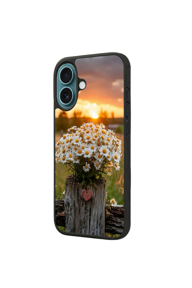 iPhone 16 Plus Uyumlu Cicek Tasarımlı Glossy Premium Kılıf