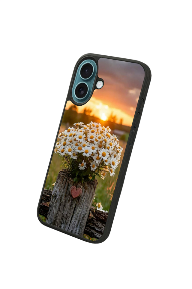 iPhone 16 Plus Uyumlu Cicek Tasarımlı Glossy Premium Kılıf