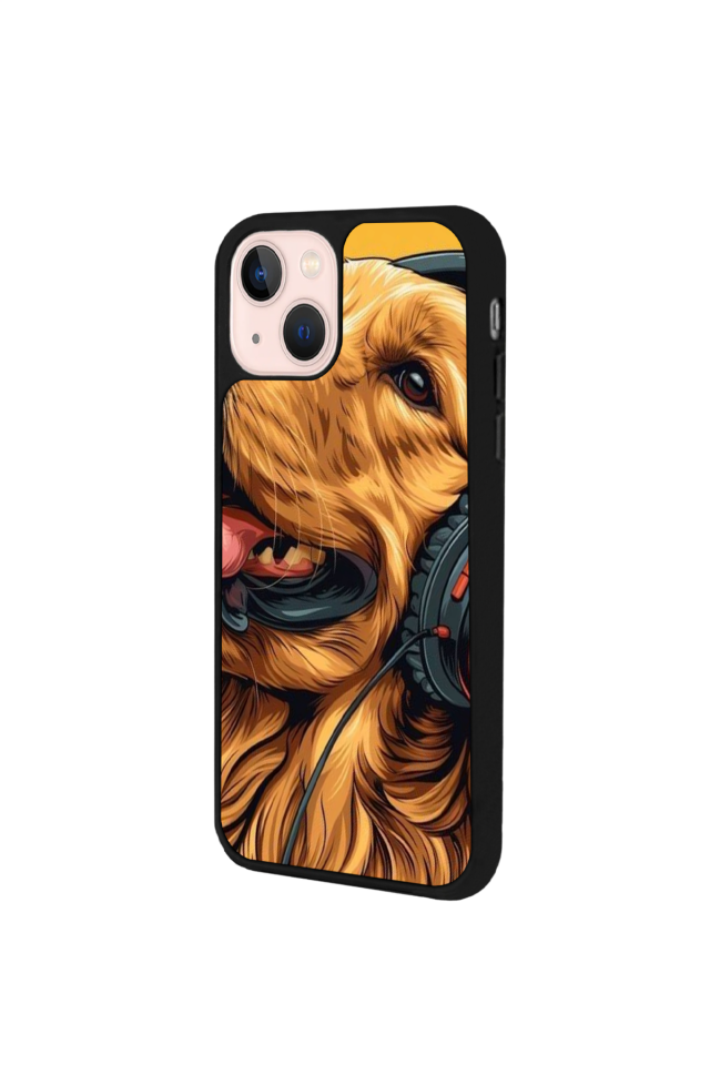 iPhone 15 Plus Uyumlu Golden Kopek Tasarımlı Glossy Premium Kılıf
