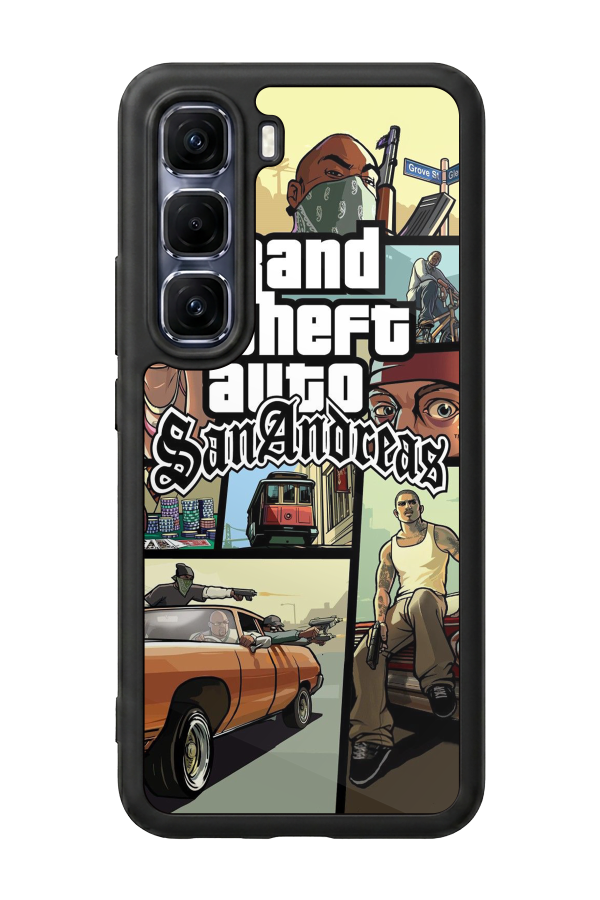 Infinix Hot 60 Pro Plus Uyumlu GTA Tasarımlı Glossy Premium Kılıf