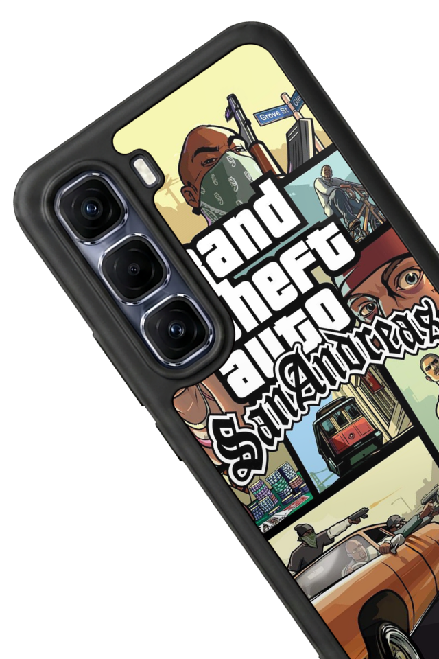 Infinix Hot 60 Pro Plus Uyumlu GTA Tasarımlı Glossy Premium Kılıf