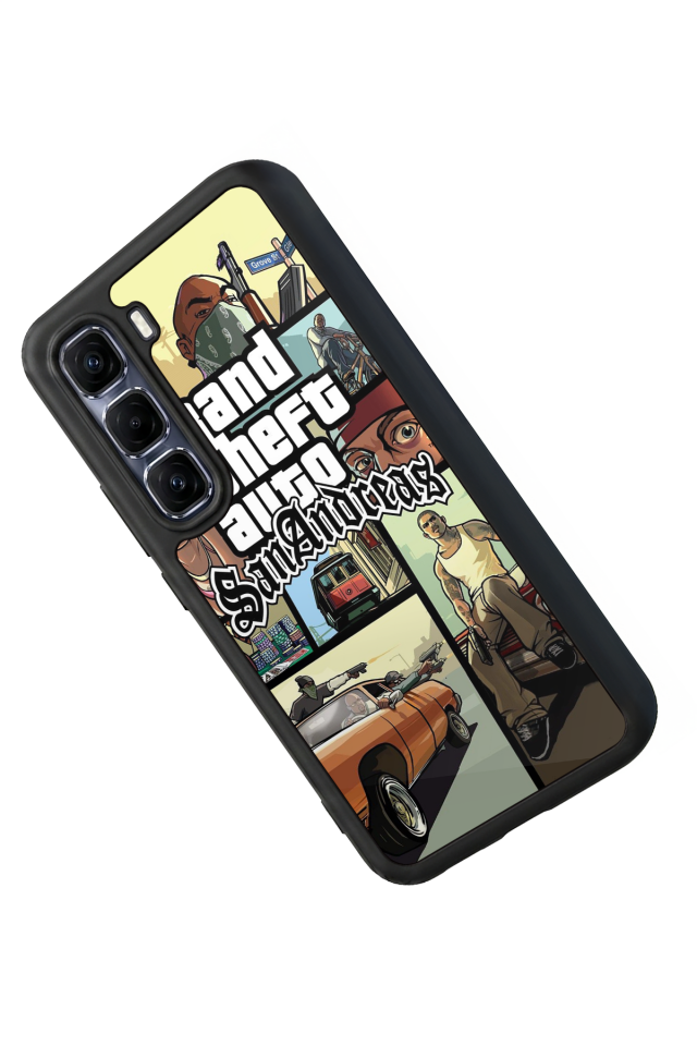 Infinix Hot 60 Pro Plus Uyumlu GTA Tasarımlı Glossy Premium Kılıf